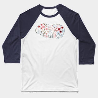 Floral Guinea pig Baseball T-Shirt